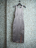 Light Grey Amsale Satin Maxi Dress