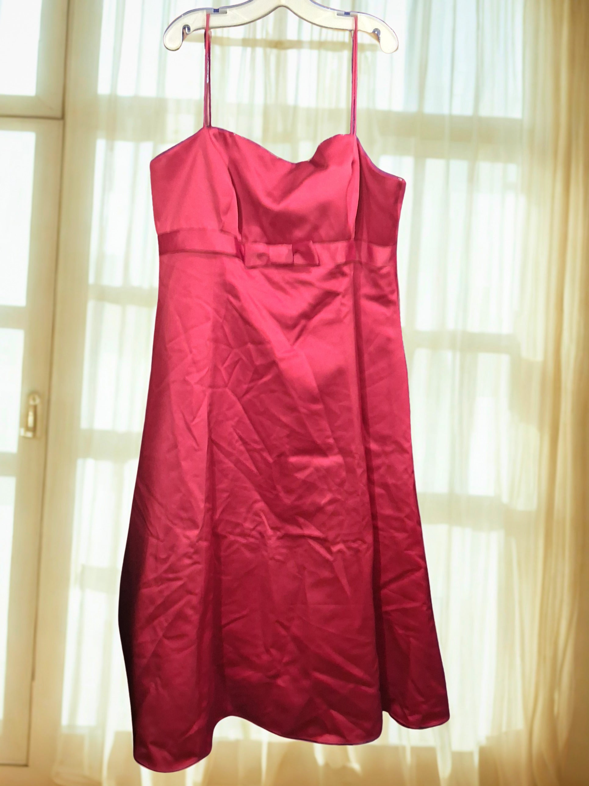 David's Bridal Candy Apple Red Dress