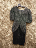 Vintage 80s Milanzo Velvet Black Dress
